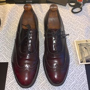 Florsheim Lexington wingtip oxfords wine color 10.5 eee